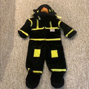 Playful Plush Firefighter Costume: Sz 2-4 Year Old
